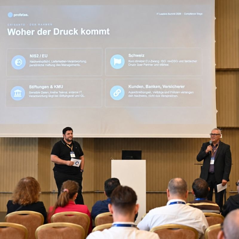Marc Lanz and Crisanto Farese on the Compliance Stage, IT Leaders Summit 2026